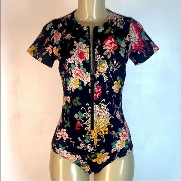 Johnny Was Mono Neoprene One Piece Swimsuit - Picture 7 of 9